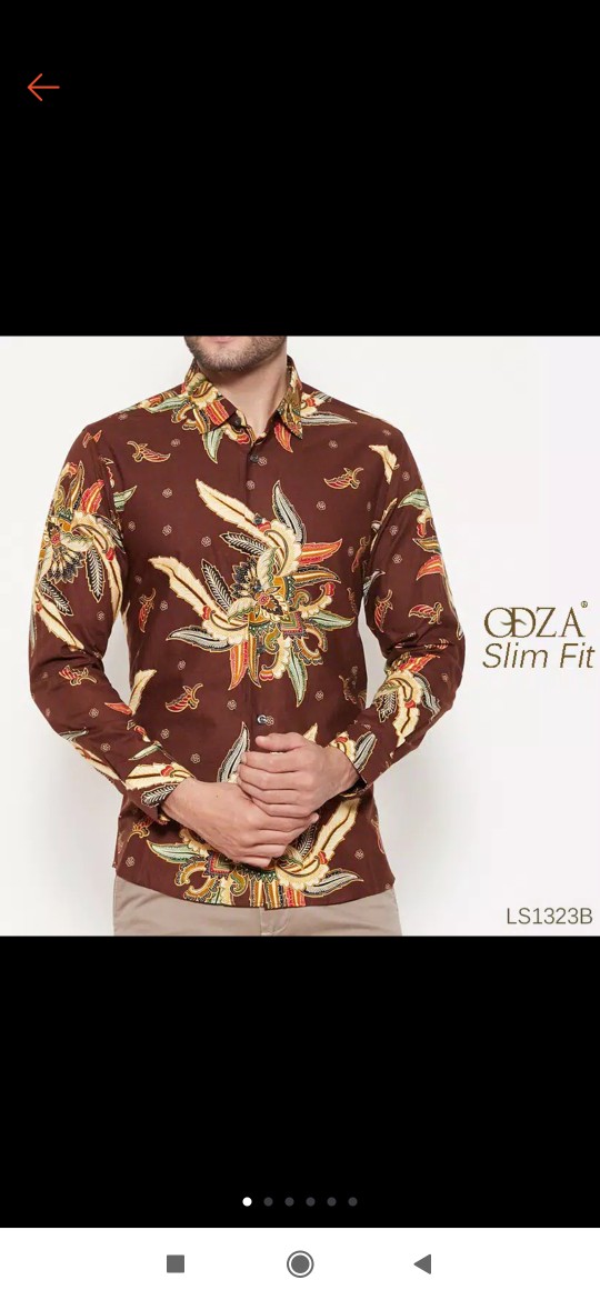 Odza Kemeja Batik Lengan Panjang Motif Modern Baju Atasan Batik Pesta Pria