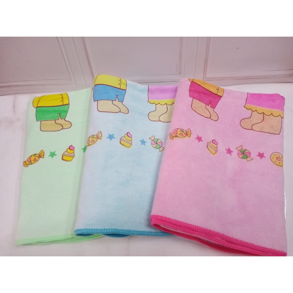 Handuk Mandi Bayi Microfiber Peony Warna 50x100cm - Baby Gift