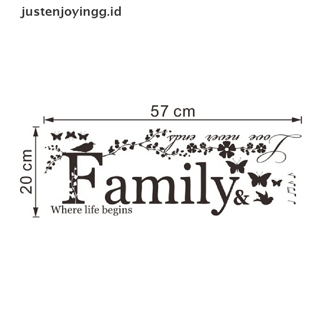 // justenjoyingg.id // Family Letter Quote Removable Vinyl Decal Art Mural Home Decor Wall Stickers ~