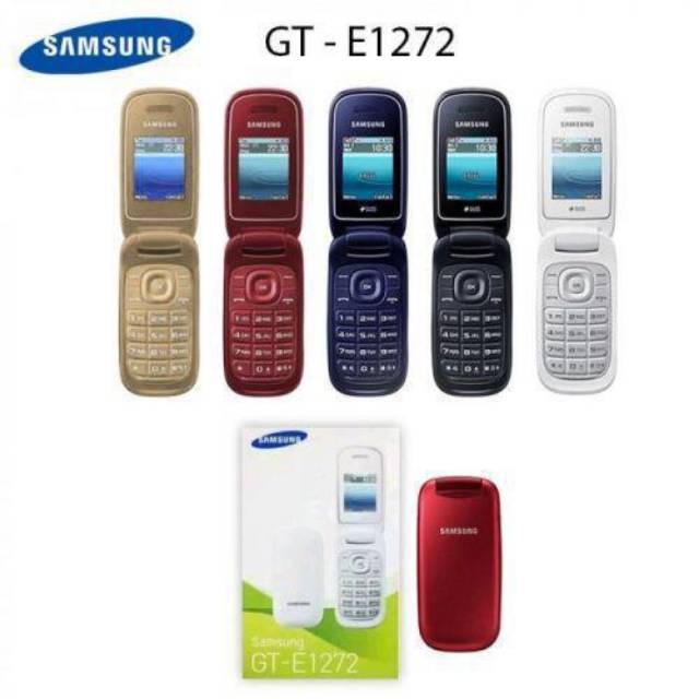 Samsung lipat flip Caramel GT-E1272 samsung murah Hp New bisa bahasa indonesia handphone-rose gold