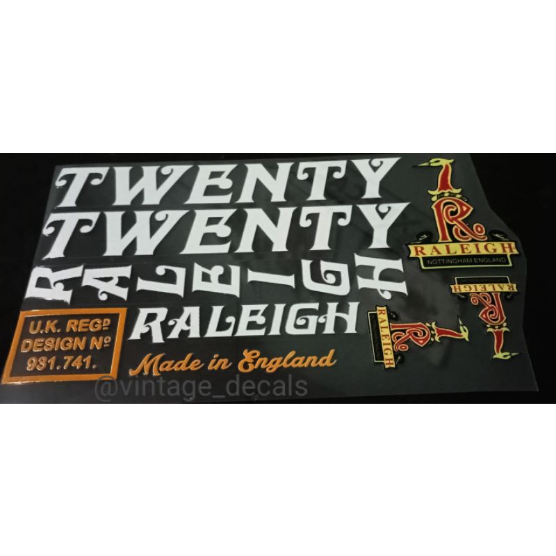 sticker decals sepeda RALEIGH mini (r20) twenty safari