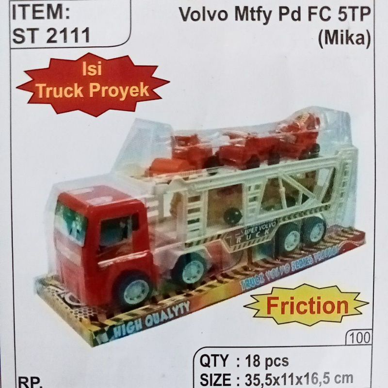 ST 2111 - Mainan Truk Container Scania Tronton Muat Construksi Proyek isi 6pc ST2111