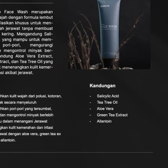 ➩ ELVICTO ACNE FACE WASH ♝
