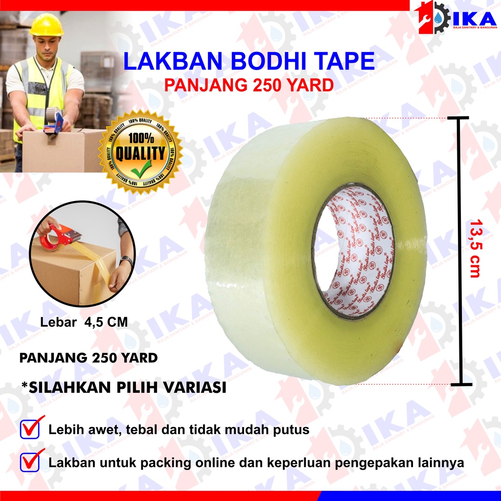 LAKBAN BENING BODHI TAPE ORIGINAL 2INCH X 350 YARD - 2 INCH X 250 YARD (45 MM) TEBAL KUAT ASLI 100%