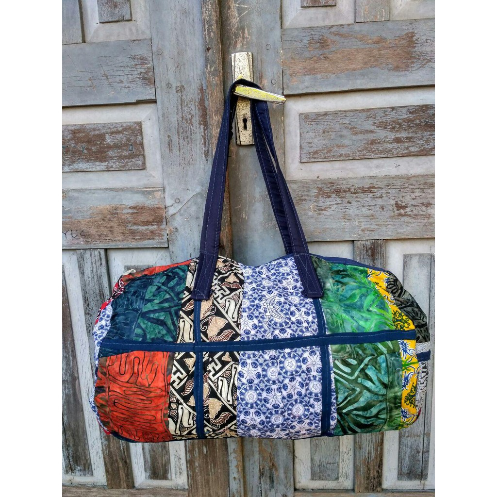 TAS TRVEL BAG BATIK OVAL - BATIK MURAH DARI KAIN PERCA KOPER