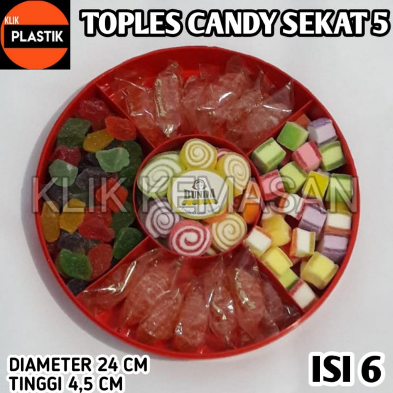 ISI 6 TOPLES SEKAT 5 TOPLES PLASTIK JAR KUE KERING PARCEL LEBARAN