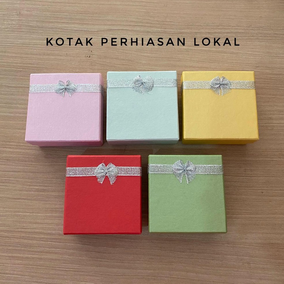 Kotak cincin single motif pita lucu cocok untuk kado hadiah cewek pacar