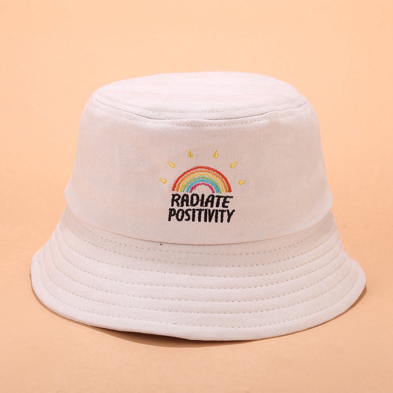 Topi Bucket Pria / Wanita Motif Bordir Untuk Musim Panas / Outdoor / Memancing / Camping