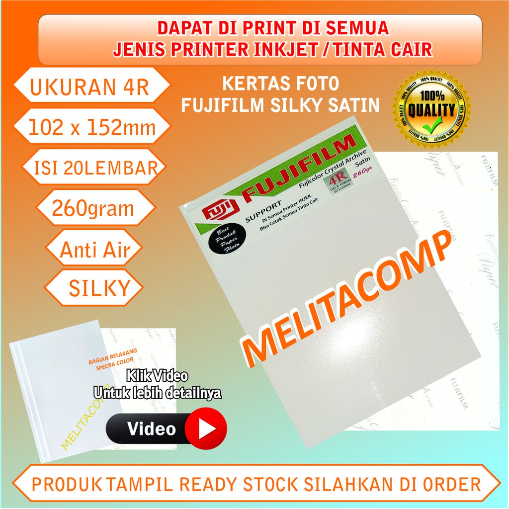 Kertas foto silky satin 4R Fujifilm