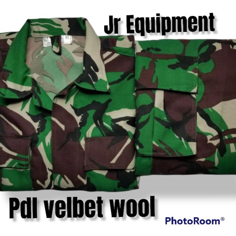 Baju PDL TNI Sritex - PDL Velbed Wool - Model Pembagian