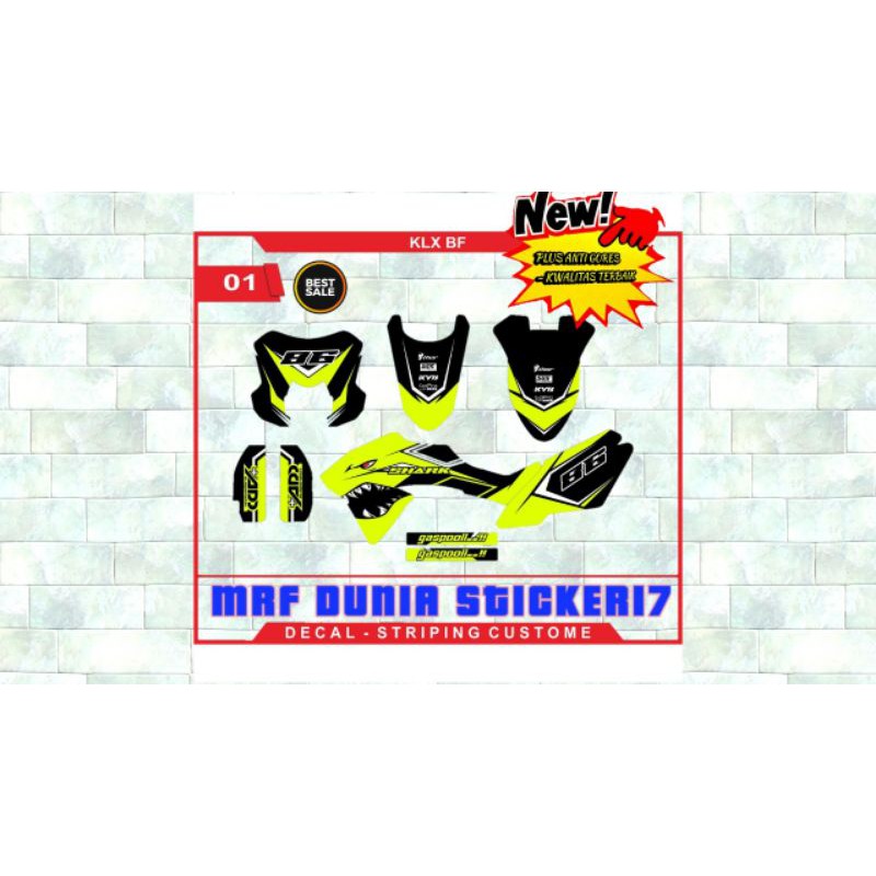 Stiker decal klx bf decal motor klx bf sticker motor decal klx bf motif 1