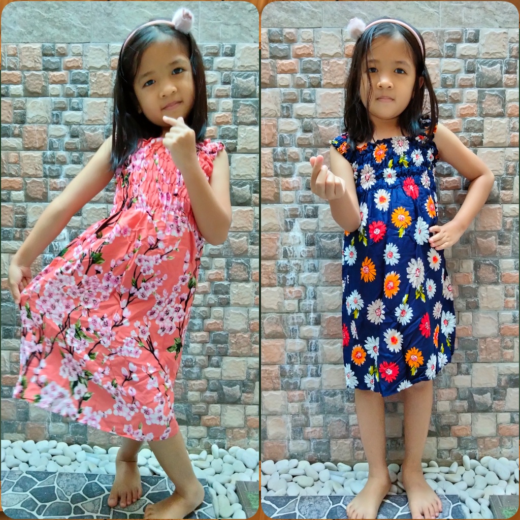 Daster kerut anak Bali,  pakaian anak perempuan, baju tidur, fashion bayi anak murah adem nyaman kek