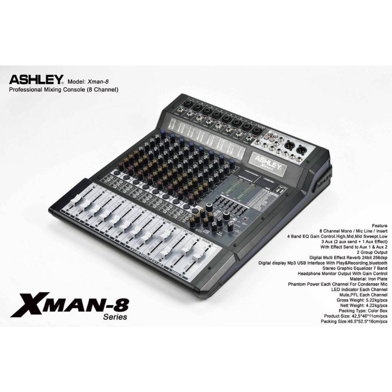 ORIGINAL Mixer Audio ASHLEY XMAN 8 X-MAN 8 X MAN 8 Channel MANTAP
