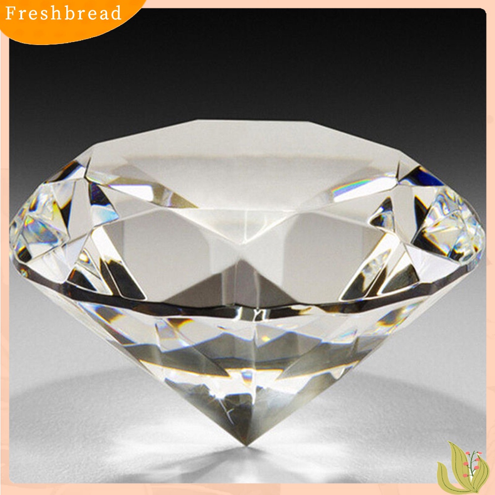 【Fresh】❀40mm Clear Paperweight Faceted Cut Glass Giant Artificial Diamond Jewelry Decor