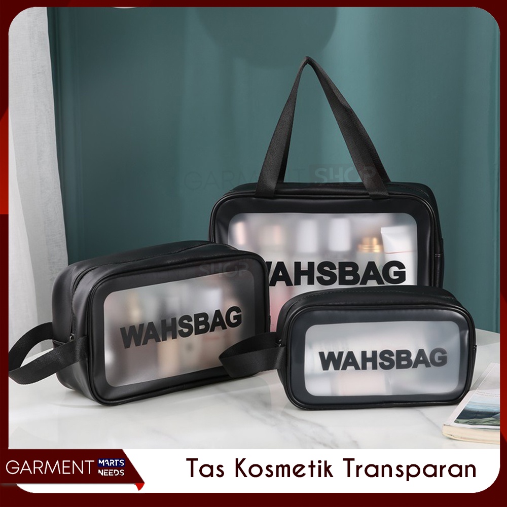 Tas Kosmetik Washbag Travel Pouch Make Up Organizer Transparan Waterproof Kecil Portable Wash Bag