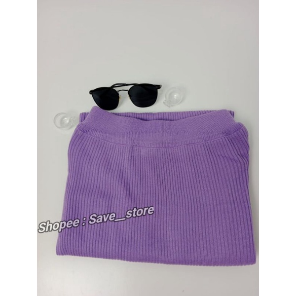 Rok Span Rajut • Rok Rajut Premium • Rok Span Rajut Knitted • Rok Rajut Knitted-LILAC