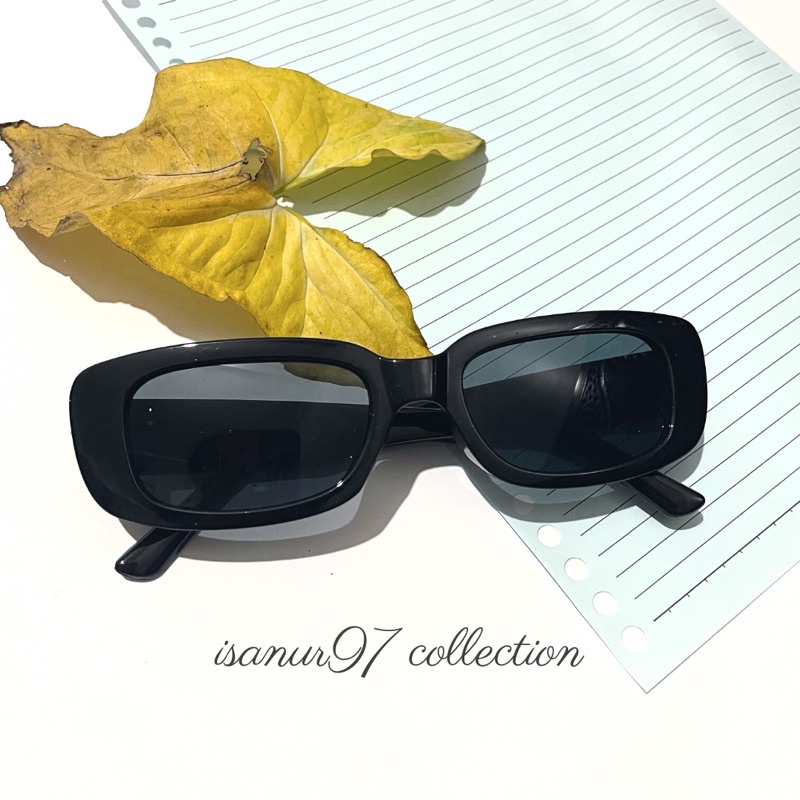 ISANUR97 - Kacamata Hitam Wanita Kacamata Leopard Hitam GentleMonster Kacamata Korea Anti UV-Hitam