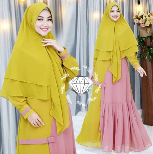SYARI AMAROOSA AG SYARI MOSCREPE PREMIUM GAMIS SIMPLE CASUAL SYARI RAMPLE GAMIS OOTD