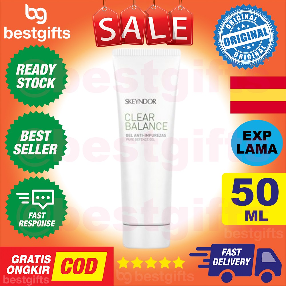 SKEYNDOR CLEAR BALANCE PURE DEFENCE GEL SPF 15 MENCEGAH KULIT WAJAH BERMINYAK RAWAN JERAWAT 50 ML