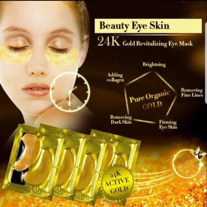 Masker Mata Panda Collagen Emas Crystal Eye Gold Mask Penghilang Hitam Kantung Mata Perawatan Muka