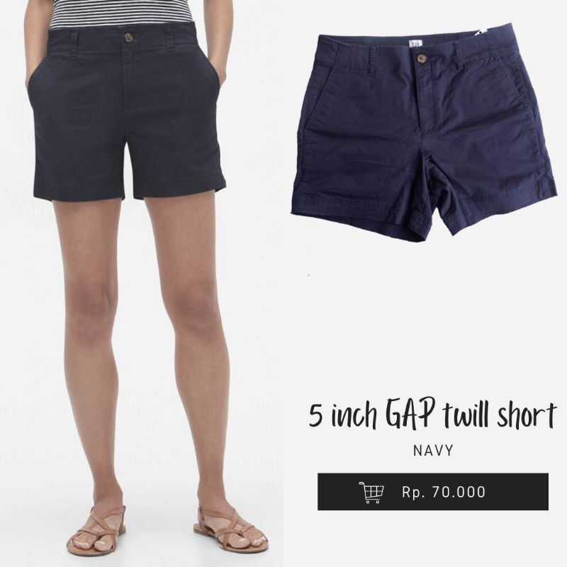GAP Short Pants 5" twill short pants  Celana Pendek Hotpants Wanita