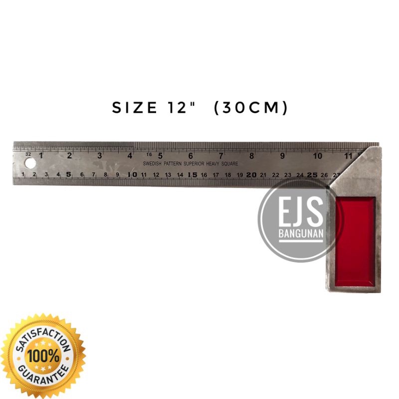 Siku Tukang Tebal 12" inch / Penggaris Siku Tukang Jumbo