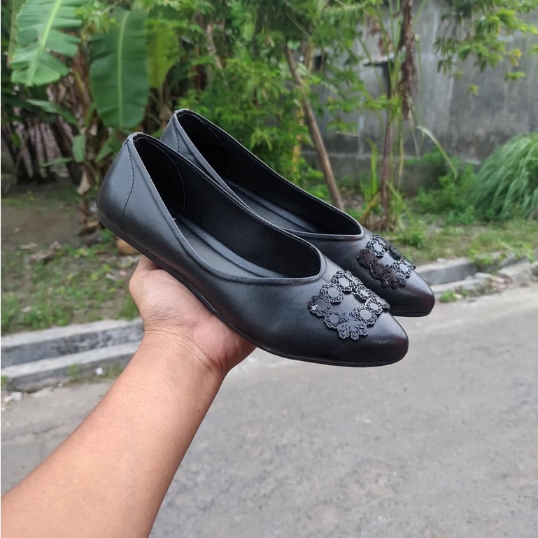 SAKAKI - Sepatu Perempuan Flatshoes Wanita Selop Mules slip onTerbaru Lentur Sol Karet flat shoes Sepatu Balet