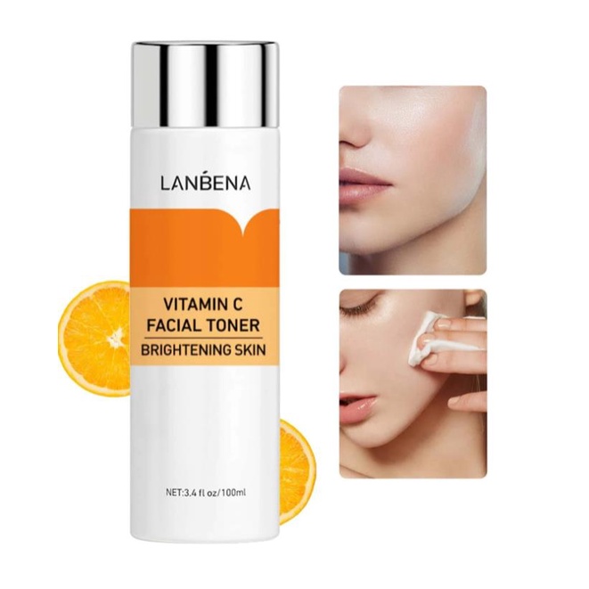 LANBENA Vitamin C Facial Toner - Menyegarkan Whitening Skin Care Moisturizer Serum Essence Anti-Aging Wrinkles (100 ml)