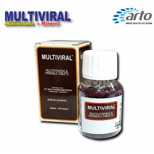 MULTIVIRAL ISI 60 TABLETS MULTIVITAMIN MINERAL ARTO PHARMA