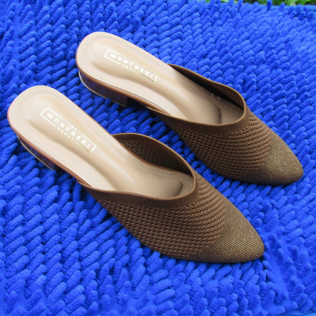 SANDAL MULES HAK WANITA SLOP RAJUT-DA01