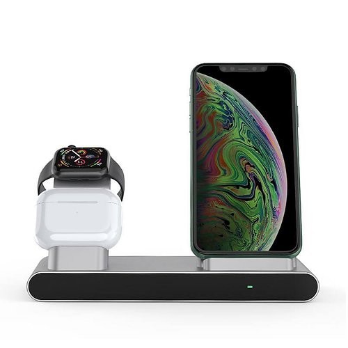 WIWU POWER AIR MF500 - 3 in 1 Smart Wireless Charger (18W MAX) for Smartphone, Smart Watch dan Wireless Earbuds Tipe Tertentu