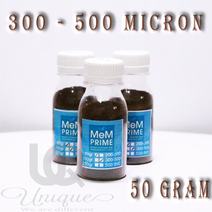 ORIGINAL Pelet MEM Prime 300-500 micron / Pellet ikan 50gr 3/5