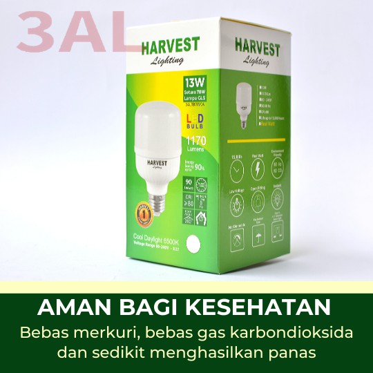 13W HARVEST LIGHTING Lampu Kapsul LED T-Bulb 13 watt Lampu Hemat Energi Original Bersertifikat SNI dan Bergaransi