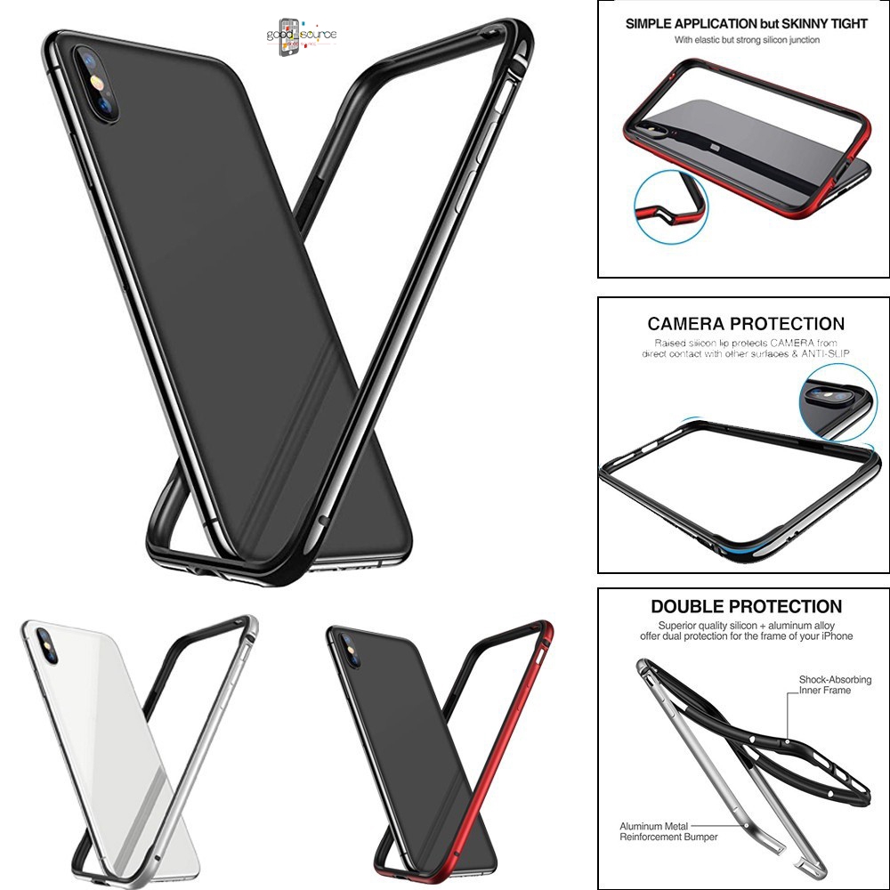 Bumper Case Bahan Metal Shockproof Untuk iPhone 11 pro Max X XS Max XR SE 2020 2022