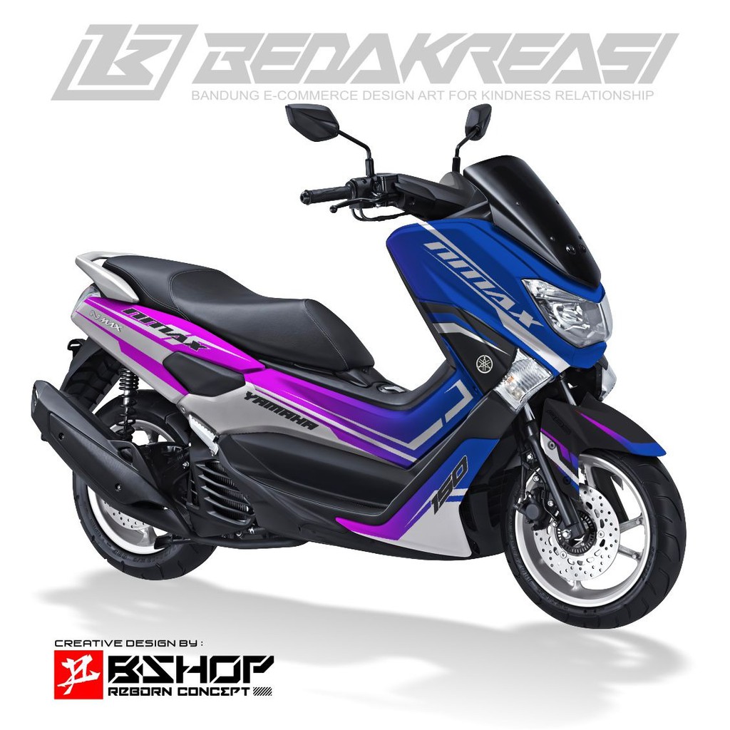 Stiker Decal Full Body Yamaha Nmax 150 Motif Grafis Ungu