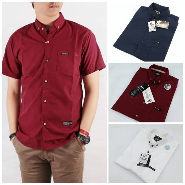 Kemeja Polos Lengan Pendek Kemeja Fashion Casual/Formal Pria - Bisa COD Bayar Ditempat