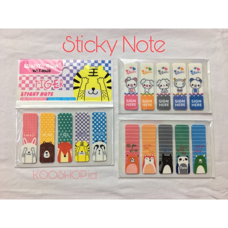 

Sticky Note Motif Perset isi 100pcs // Stick Note Bookmark Pembatas buku Penanda Halaman isi 100pcs