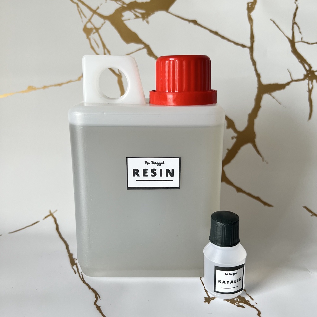 RESIN 500 ml 1/2 Liter + Katalis Bening Recin Recine Catalis Fiber Acrylic DIY Prakarya Kerajinan Craft Crafting Art Seni Kesenian Kertakes Air Cair Cairan Liquid Alat Peralatan Perlengkapan Home Stuff Tools Rumah Tangga Grosir Prakarya Malang