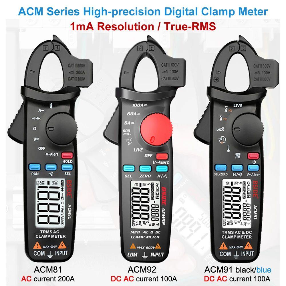 Solighter Digital Clamp Meter Perbaikan Mobil Arus Volt Temp Kapasitor Ohm Hz Tester DC AC Ammeter