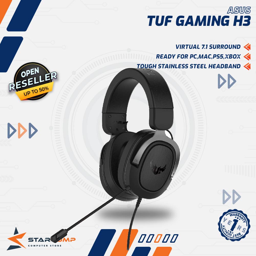 ASUS TUF GAMING H3 Headset 7.1 Surround Sound Gaming headphone H 3