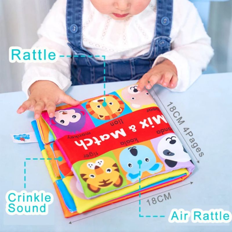 Mainan Soft Book Buku Edukasi Bayi Anak Mix Match Face