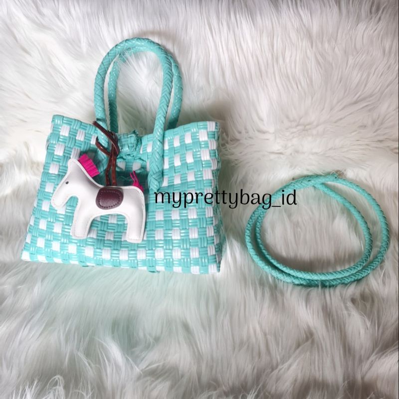 (TANPA ACCESORIES) READY LUNA BAG Mini Patty Plus Strap Tas Jali Tas Jaly Tas Anyaman Plastik Premium