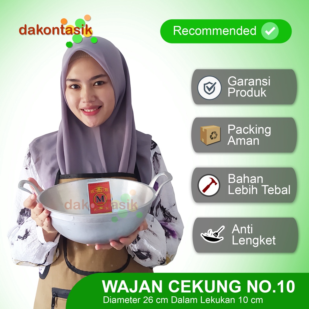 DakonTasik - Wajan Cekung No 10 Anti Lengket Bahan Lebih Tebal Original Tasikmalaya