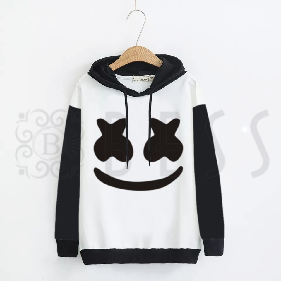 Sweater Hoodie Wanita Murah / Sweater Hoodie BLACK &amp; WHITE - MARSMELLO