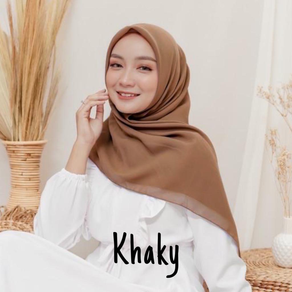 Hijab Segi Empat Bella Square Jilbab Maula Kerudung Bela Square Bahan Polycotton Premium Part 2-Bella Khaky