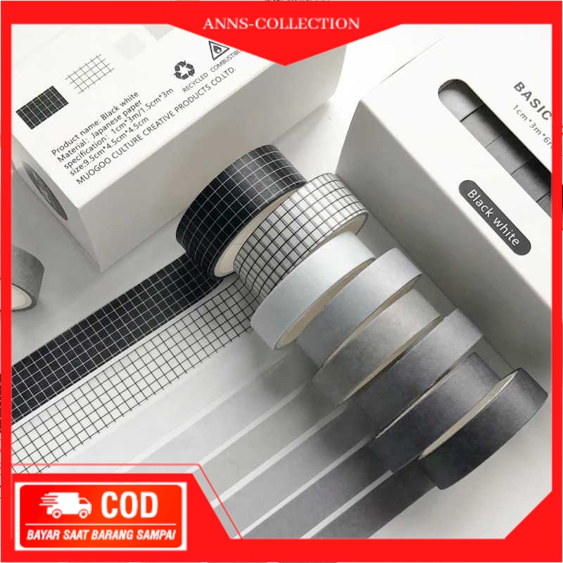 

[ANNS] -VILIT Lakban Stiker Buku Diary Album Scrapbook Tape 8 Roll - JH45- JM