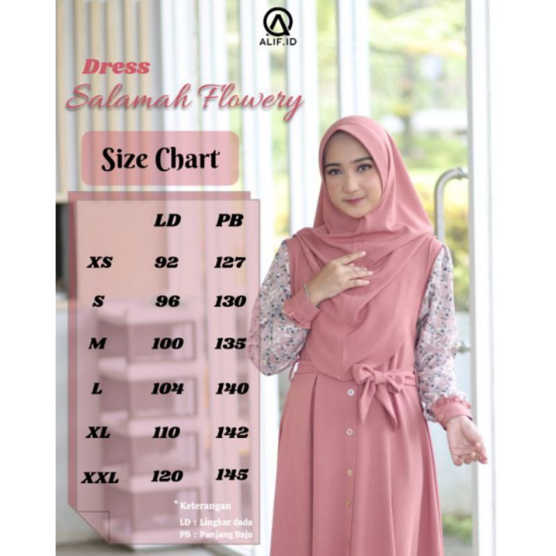 Gamis/dress set Salamah flowery by Alif.id