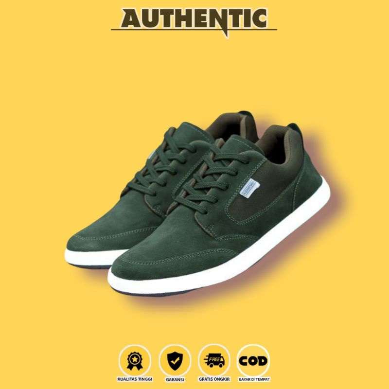 AUTHENTIC Black natural sneakers Sepatu Kasual Pria Kerja Kuliah Sekolah Keren