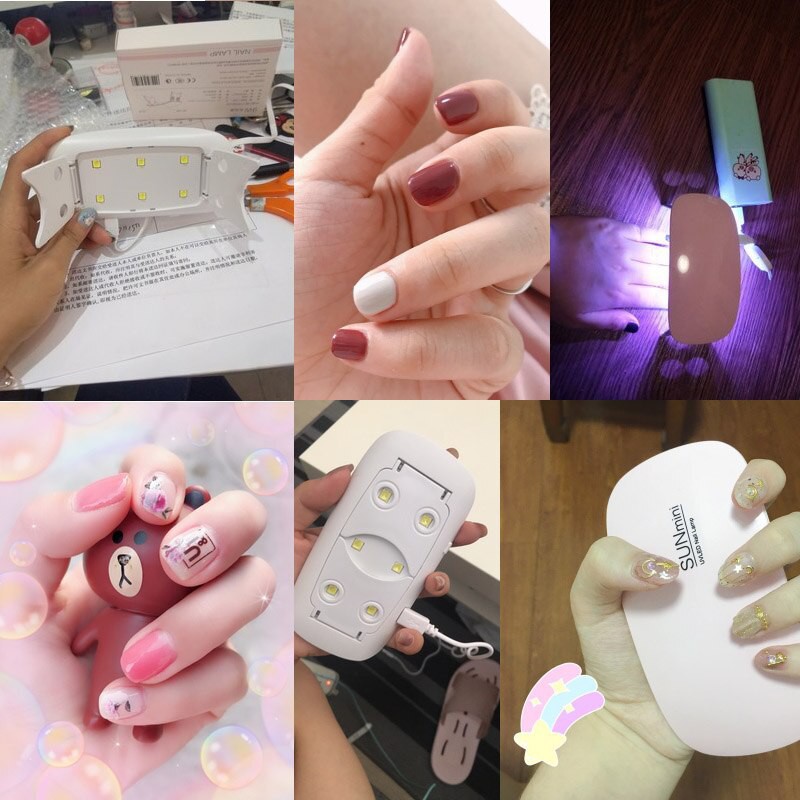 SUNmini Pengering Kutek Kuku UV LED Nail Dryer 6W J-03 Pink Grab Medan