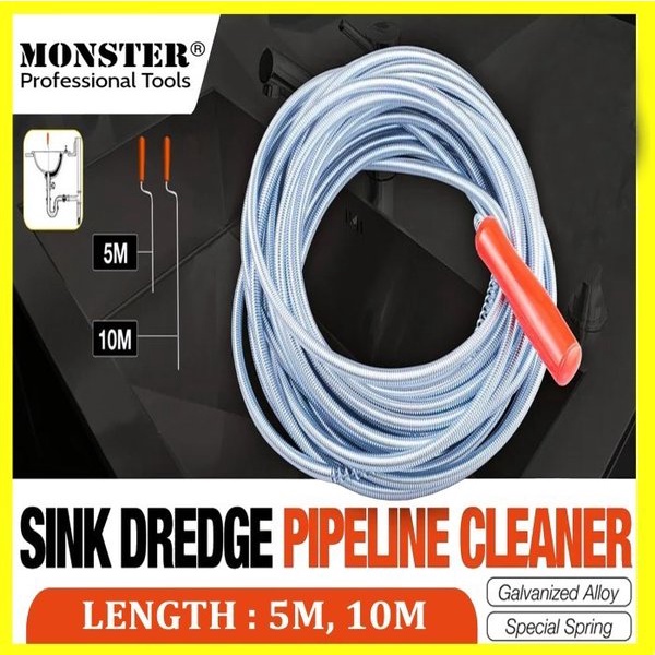 Pipe Cleaner Kawat Pembersih Saluran Pipa Air Mampet Sumbat 5 10 Meter